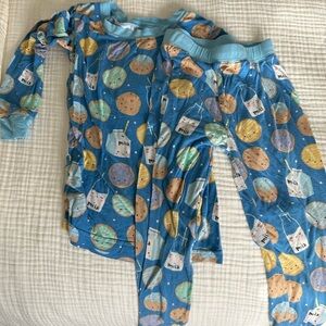Little Sleepies Blue Milk and Cookies Pajama Set